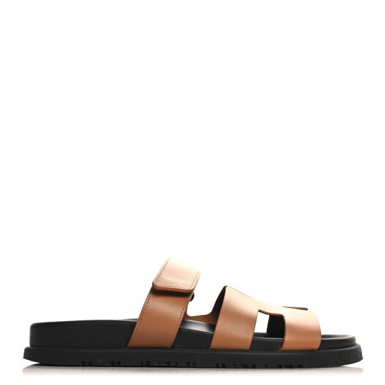 Hermes  Calfskin Womens Chypre Sandals Naturel